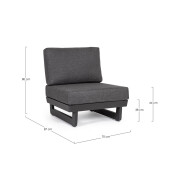 Fotoliu aluminiu textil gri antracit Infinity 70x87x80 cm