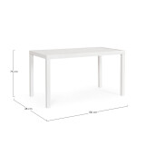 Masa aluminiu alb Hilde 130x68x75 cm