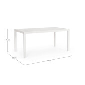 Masa aluminiu alb Hilde 150x80x75 cm