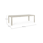 Masa extensibila aluminiu taupe Kiplin 180/240x100x77.5 cm