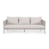 Canapea aluminiu textil gri taupe Florencia 220x85x86 cm