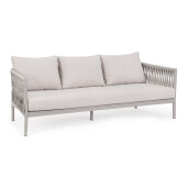 Canapea aluminiu textil gri taupe Florencia 220x85x86 cm