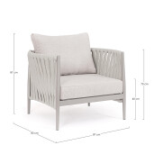 Fotoliu otel textil taupe Jacinta 97x83x87 cm