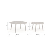 Set 2 masute aluminiu taupe Aminta 60x34 cm; 80x38.5 cm