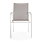 Set 18 scaune gradina aluminiu alb textilen taupe Cruise 57x57x87.5 cm