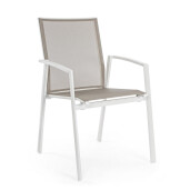 Set 18 scaune gradina aluminiu alb textilen taupe Cruise 57x57x87.5 cm