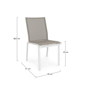 Set 16 scaune gradina aluminiu alb textilen taupe Cruise 50x61x88.5 cm