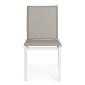 Set 16 scaune gradina aluminiu alb textilen taupe Cruise 50x61x88.5 cm