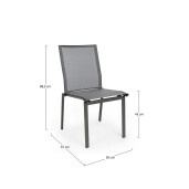 Set 16 scaune gradina aluminiu textilen gri antracit Cruise 50x61x88.5 cm