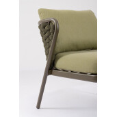 Set 2 fotolii aluminiu maro textil verde Harlow 73.5x77x80 cm