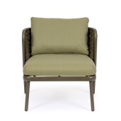 Set 2 fotolii aluminiu maro textil verde Harlow 73.5x77x80 cm