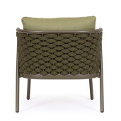 Set 2 fotolii aluminiu maro textil verde Harlow 73.5x77x80 cm