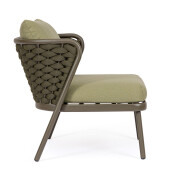 Set 2 fotolii aluminiu maro textil verde Harlow 73.5x77x80 cm