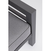Set 2 fotolii aluminiu textil gri antracit Hendrix 80x85x88 cm