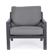 Set 2 fotolii aluminiu textil gri antracit Hendrix 80x85x88 cm