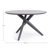 Masa rotunda aluminiu piatra gri Julian 120x74 cm