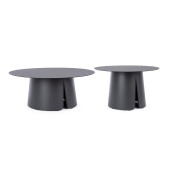 Set 2 masute aluminiu gri antracit Bryan 70x42 cm, 90x36 cm