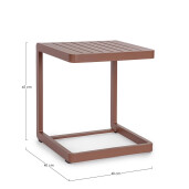 Set 2 masute aluminiu rosu barn Konnor 40x40x45 cm
