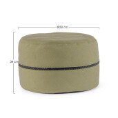 Puf textil verde oliv Gulizar 50x34 cm