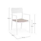 Set 4 scaune alb natur Nebula 55.5x58x85.5 cm