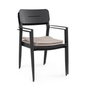 Set 4 scaune gri antracit bej Nebula 55.5x58x85.5 cm