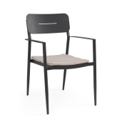 Set 4 scaune gri antracit bej Nebula 55.5x58x85.5 cm