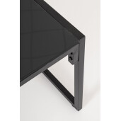 Set mobilier gradina otel negru textil gri lemn maro Ilda 