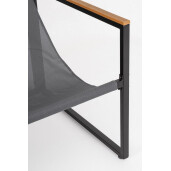 Set mobilier gradina otel negru textil gri lemn maro Ilda 