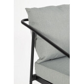 Set mobilier gradina otel negru textil gri Florian 62x69x75, 53x43, 73x35, 122x69x75 cm