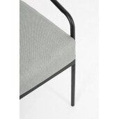 Set mobilier gradina otel negru textil gri Florian 62x69x75, 53x43, 73x35, 122x69x75 cm