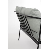 Set mobilier gradina otel negru textil gri Florian 62x69x75, 53x43, 73x35, 122x69x75 cm