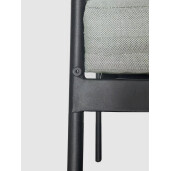 Set mobilier gradina otel negru textil gri Florian 62x69x75, 53x43, 73x35, 122x69x75 cm