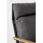 Set fotoliu taburet aluminiu textil gri antracit Ibisco 73.5x93.5x97 cm, 73x50x37.5 cm