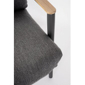 Set fotoliu taburet aluminiu textil gri antracit Ibisco 73.5x93.5x97 cm, 73x50x37.5 cm