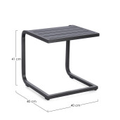Set 2 masute gradina aluminiu gri antracit Taylor 40x40x41 cm