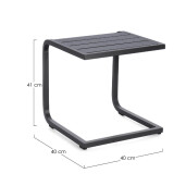 Masuta gradina, terasa aluminiu gri charcoal Taylor 40x40x41h 