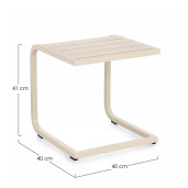 Set 2 masute gradina aluminiu bej Taylor 40x40x41 cm