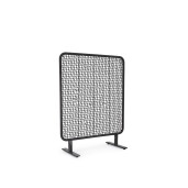 Paravan decorativ otel negru, gri charcoal Babilo 120x50x150h