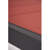 Sezlong gradina aluminiu gri antracit textilen caramiziu Hilde 65x200x102 cm