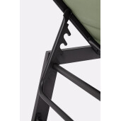 Sezlong gradina aluminiu gri antracit textilena verde Hilde 65x200x102 cm