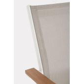 Set 4 scaune gradina, terasa otel alb textilena bej Heta 56.5x57x87h