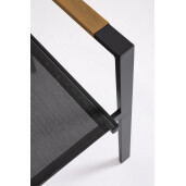 Set 4 scaune gradina, terasa otel textilena gri charcoal Heta 56.5x57x87h