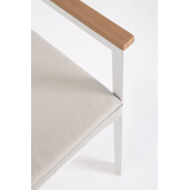 Set 4 scaune gradina aluminiu alb textil bej Henna 55x56x86.5 cm