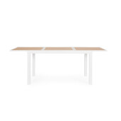 Masa extensibila aluminiu alb maro Hilija 140/210x77x75 cm