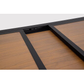 Masa extensibila aluminiu gri antracit maro Hilija 140/210x77x75 cm