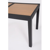 Masa extensibila aluminiu gri antracit maro Hilija 140/210x77x75 cm
