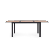 Masa extensibila aluminiu gri antracit maro Hilija 140/210x77x75 cm