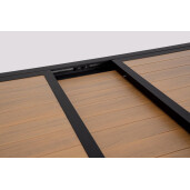 Masa extensibila aluminiu gri antracit maro Hilija 160/240x90x75 cm