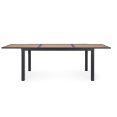Masa extensibila aluminiu gri antracit maro Hilija 160/240x90x75 cm