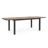Masa extensibila aluminiu gri antracit maro Hilija 160/240x90x75 cm